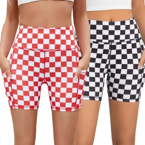 AHLW Buttery Soft Workout Biker Shorts for Women with Pockets High Waisted Stretchy Comfortable Athletic Running Yoga Shorts