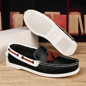 Aidase Men's Casual Shoes Summer Luxury British Style Slip On Leather Office Mens Loafers High Quality Lightweight Comfy Men Dress Shoe