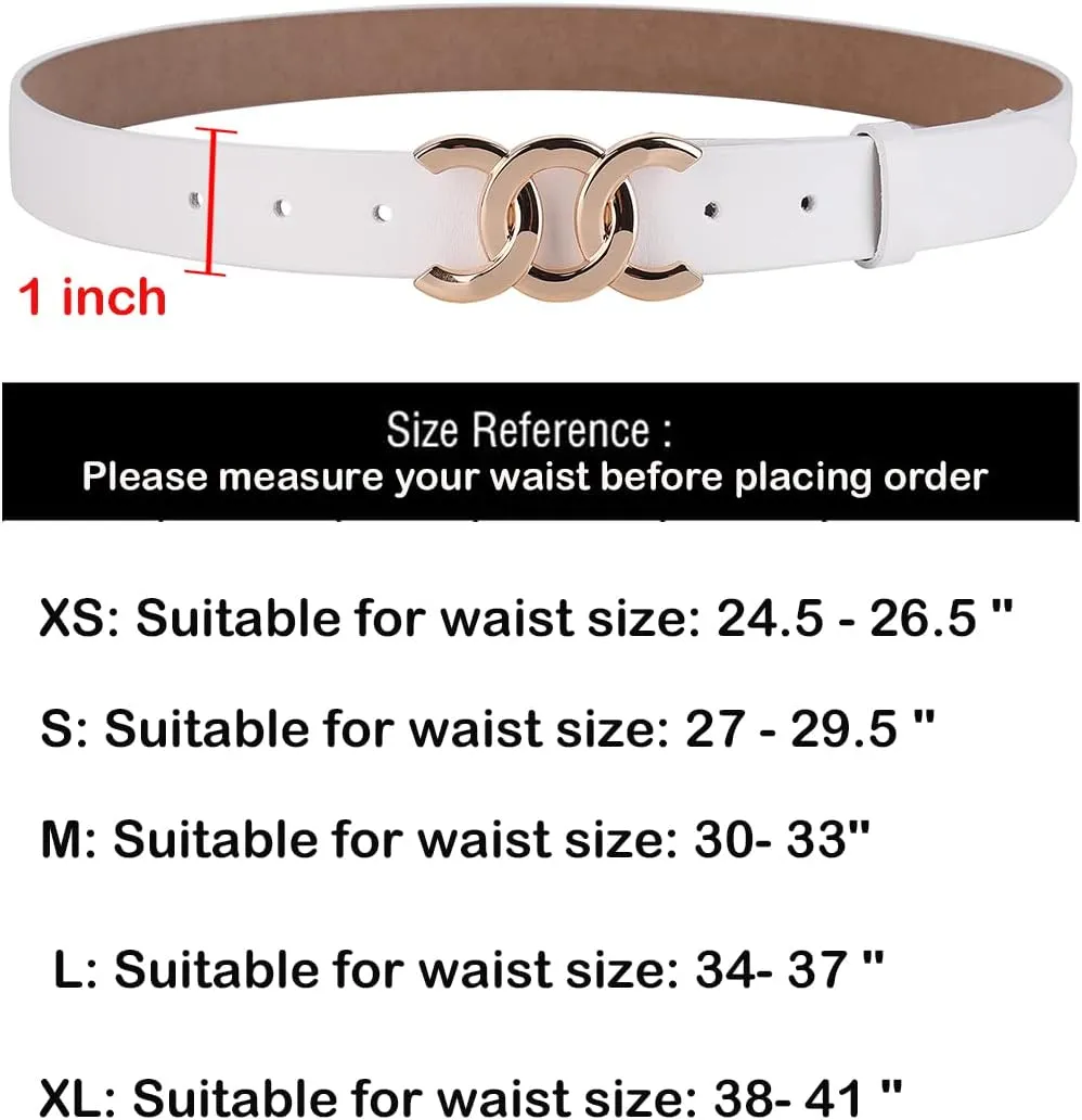 ALAIX Women's Belt Gold/Silver Buckle Belt Black leather belt Fashion Dress Pants Jeans belts for women