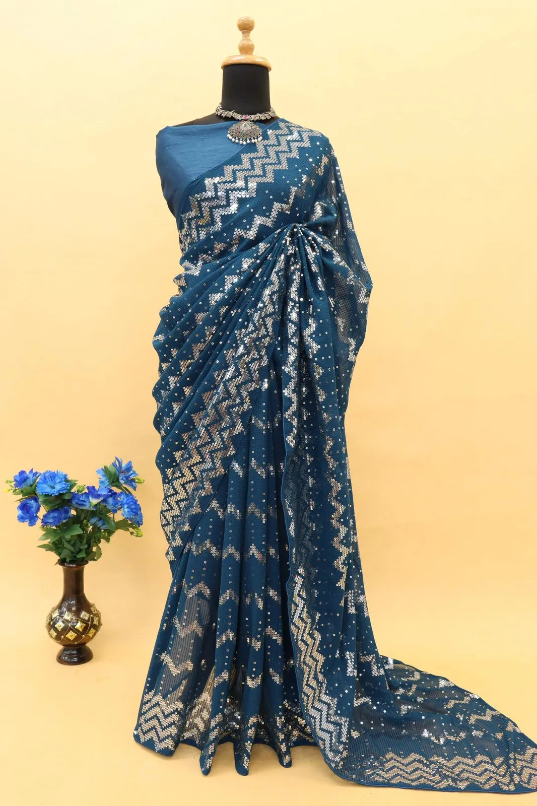 Avni Fancy Georgette Silk Saree