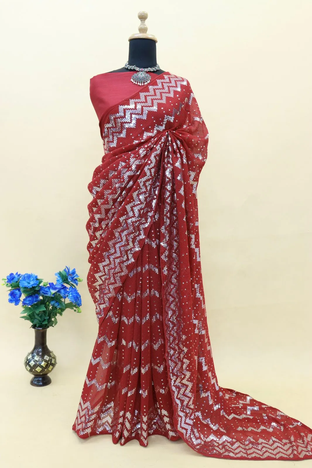 Avni Fancy Georgette Silk Saree