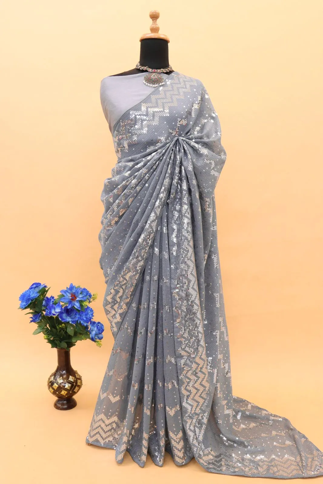 Avni Fancy Georgette Silk Saree
