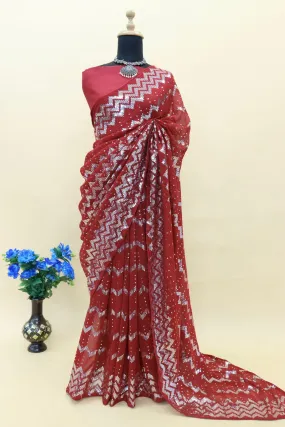 Avni Fancy Georgette Silk Saree