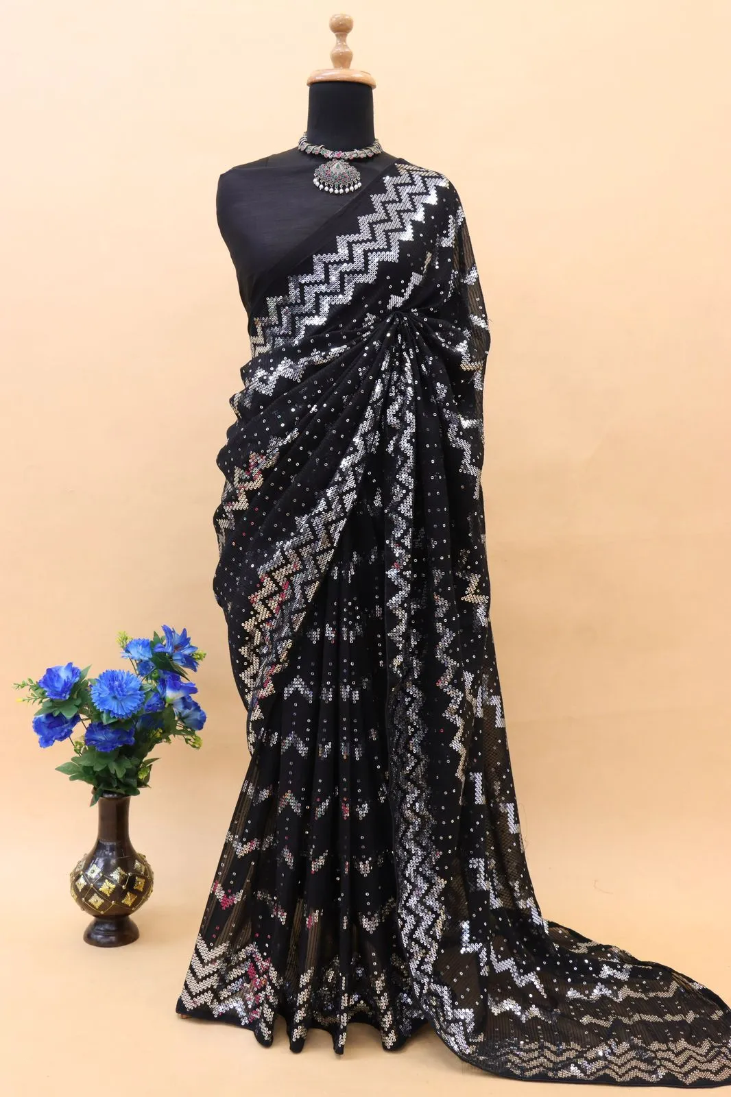 Avni Fancy Georgette Silk Saree