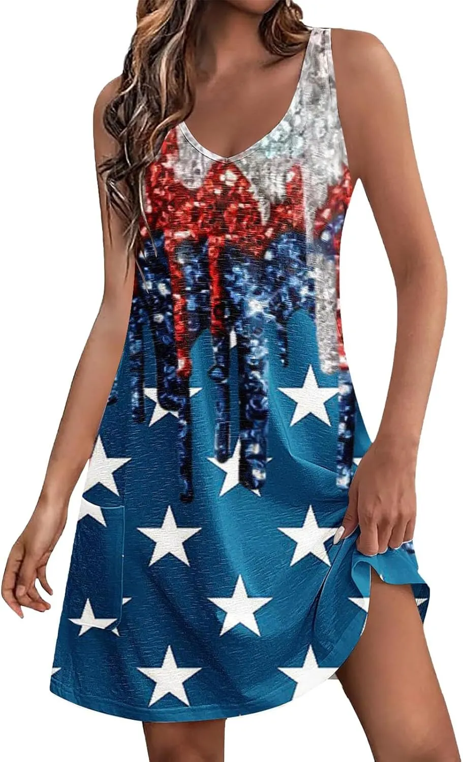 Boho Dress for Women Women's Spring/Summer Flower Printed Casual Tank Top Pockets Beach Casual Dress 100 Linen Dress