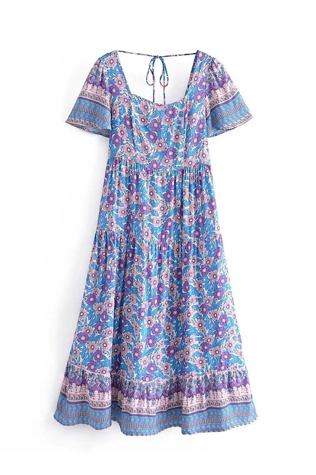 Boho Midi Dress, Sundress, Lavender Silene