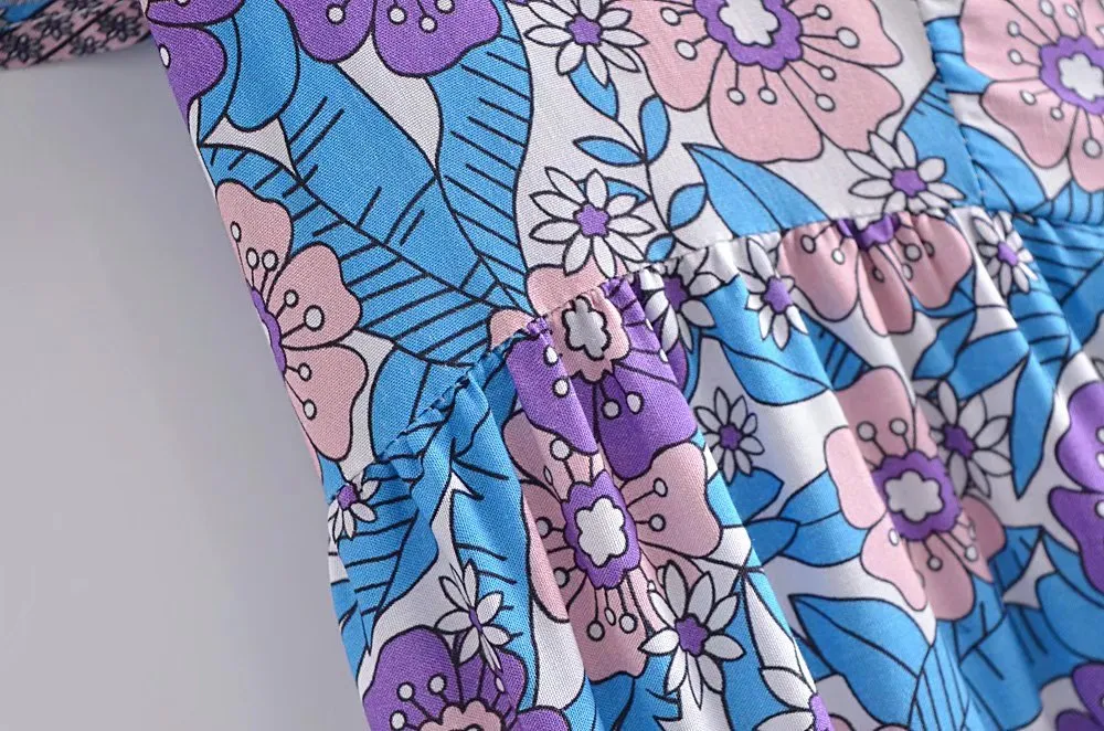 Boho Midi Dress, Sundress, Lavender Silene