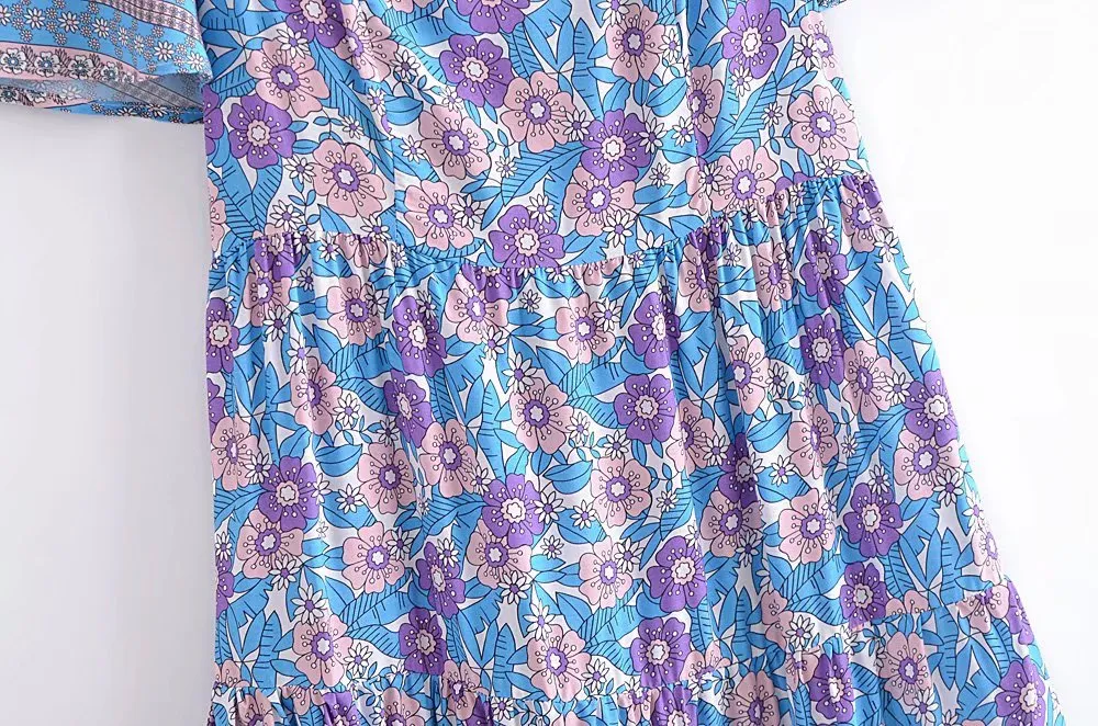 Boho Midi Dress, Sundress, Lavender Silene