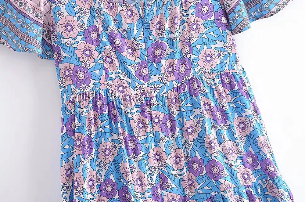 Boho Midi Dress, Sundress, Lavender Silene
