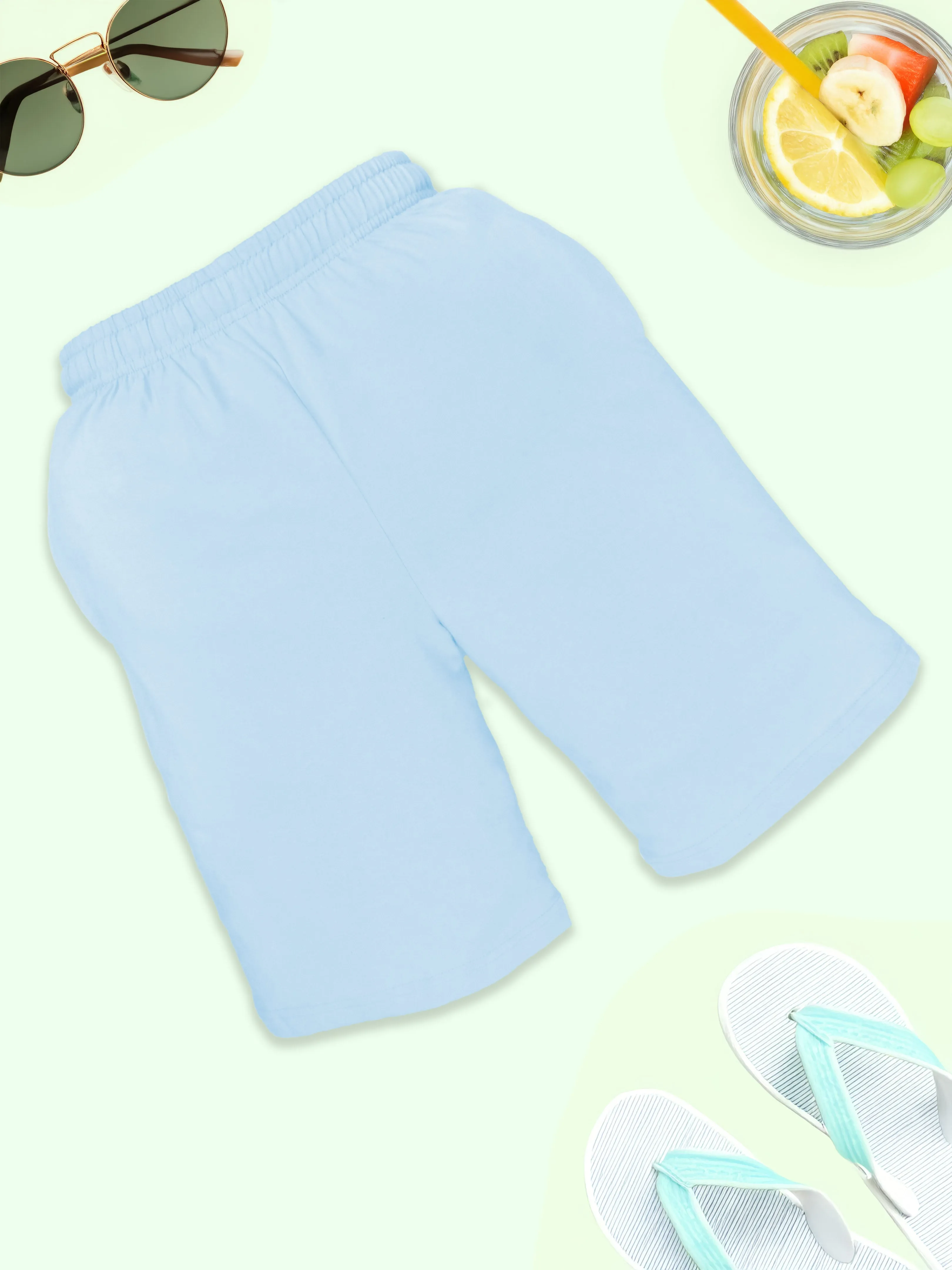 Boys Solid Knee length Basic Shorts