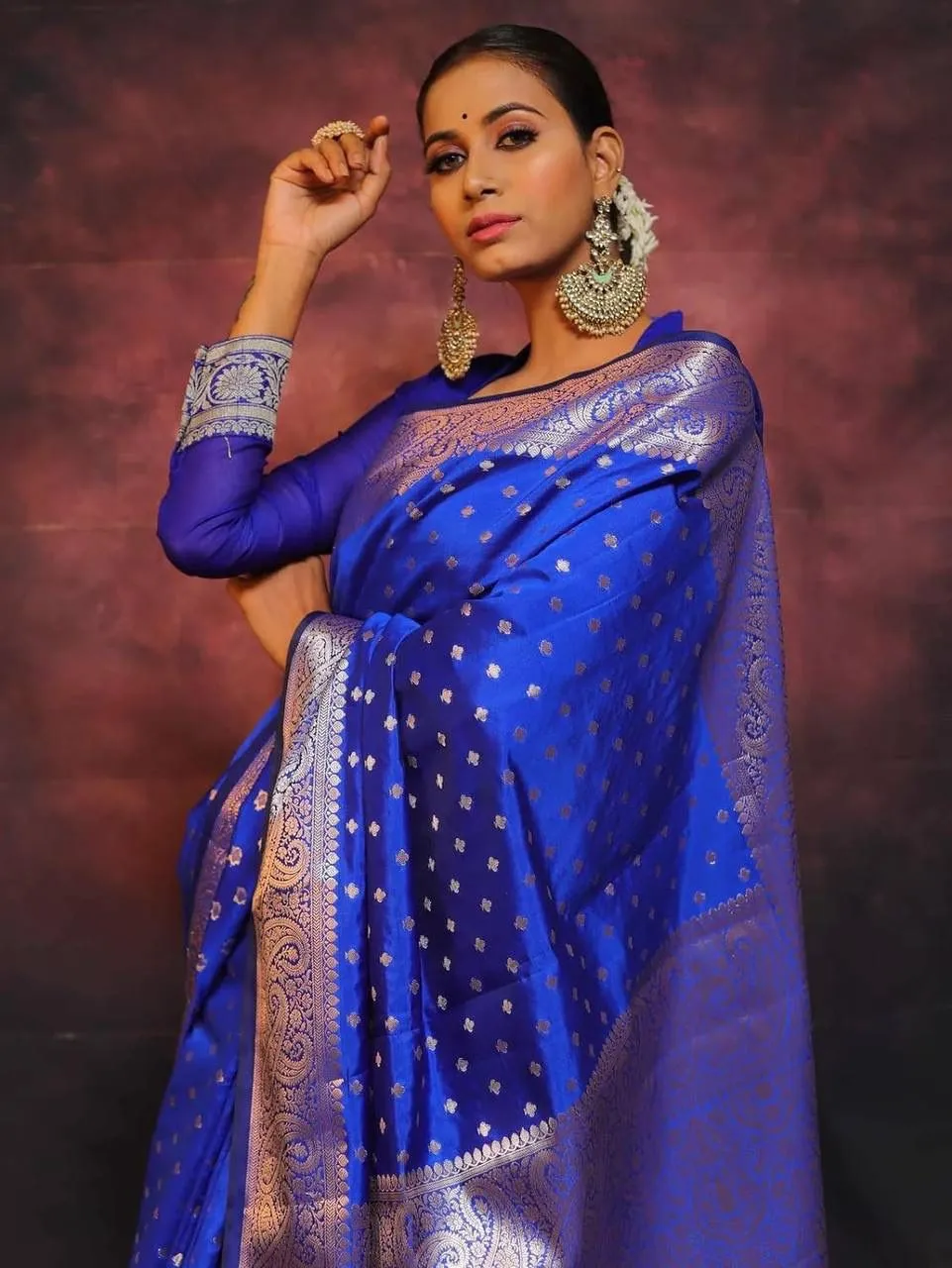 Breathtaking Royal Blue Soft Silk Saree With Fairytale Blouse Piece