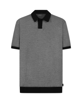 Bryce Johnny Collar Mini Check Polo Shirt