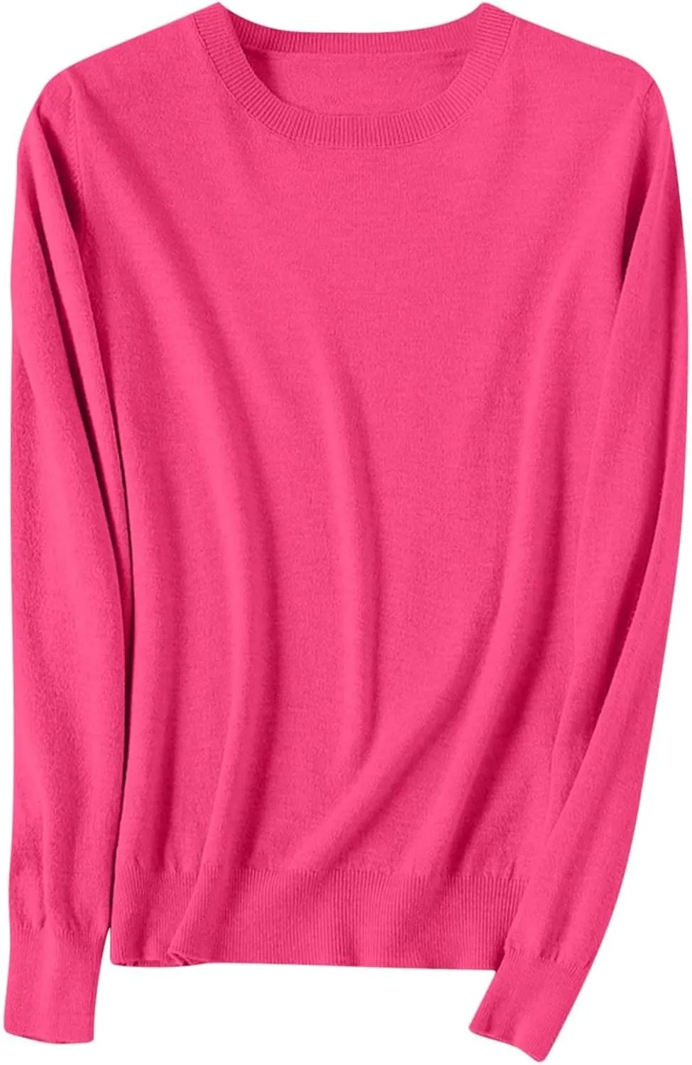 Cashmere Sweaters for Women Long Sleeve Tops Crew Neck Knit Sweater Ladies Warm Soft Lightweight Pullover