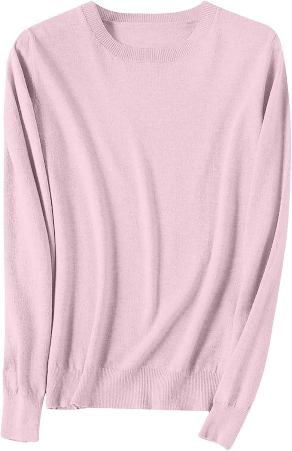 Cashmere Sweaters for Women Long Sleeve Tops Crew Neck Knit Sweater Ladies Warm Soft Lightweight Pullover