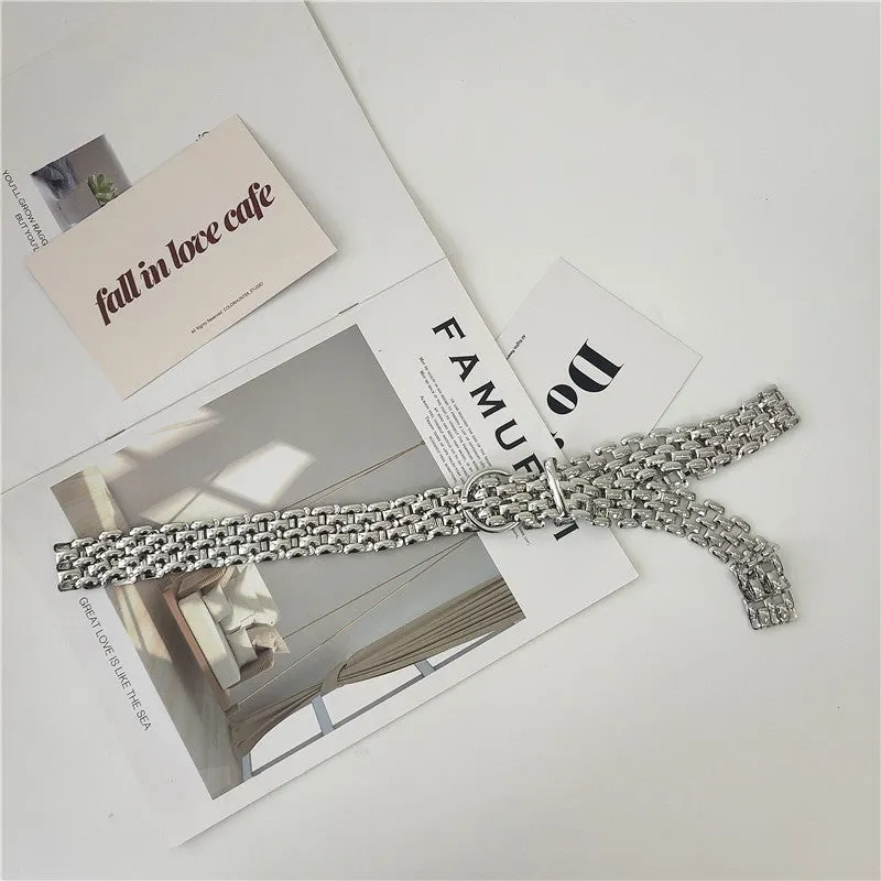 Chic Metal Oval Buckle Chain Belt