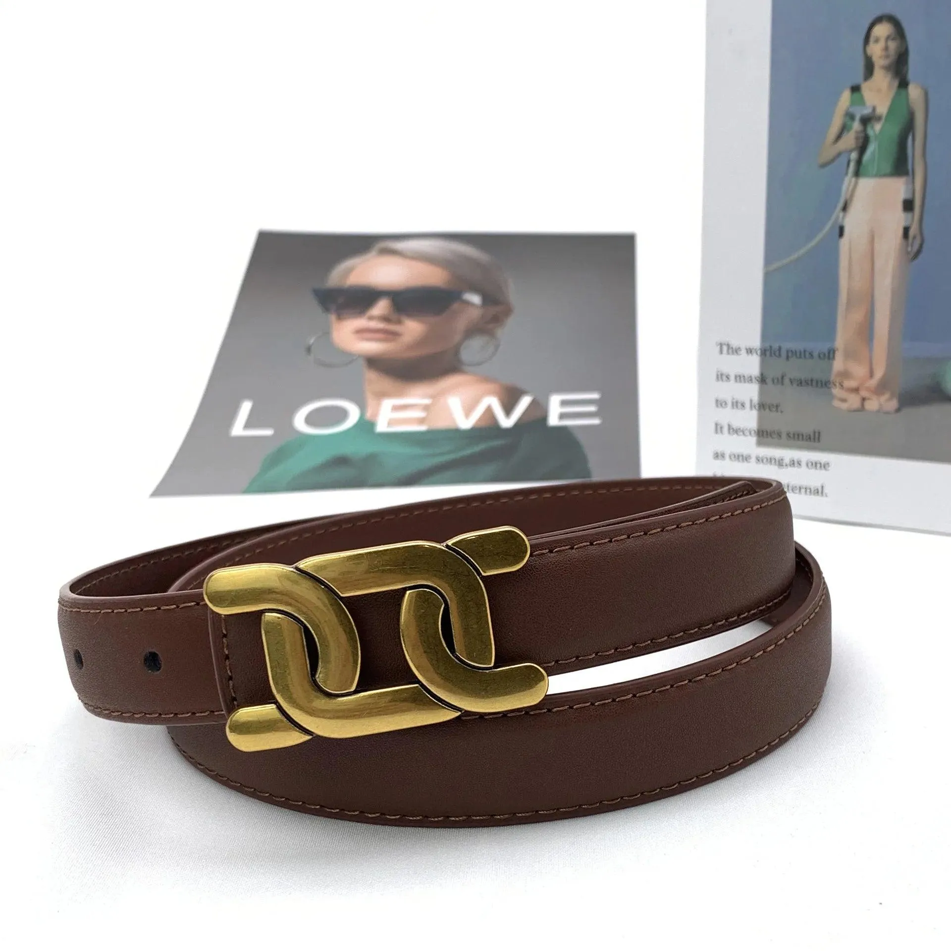 Chic Women's Leather Waist Belt with Modern Buckle Design | Fashionable Korean Trend