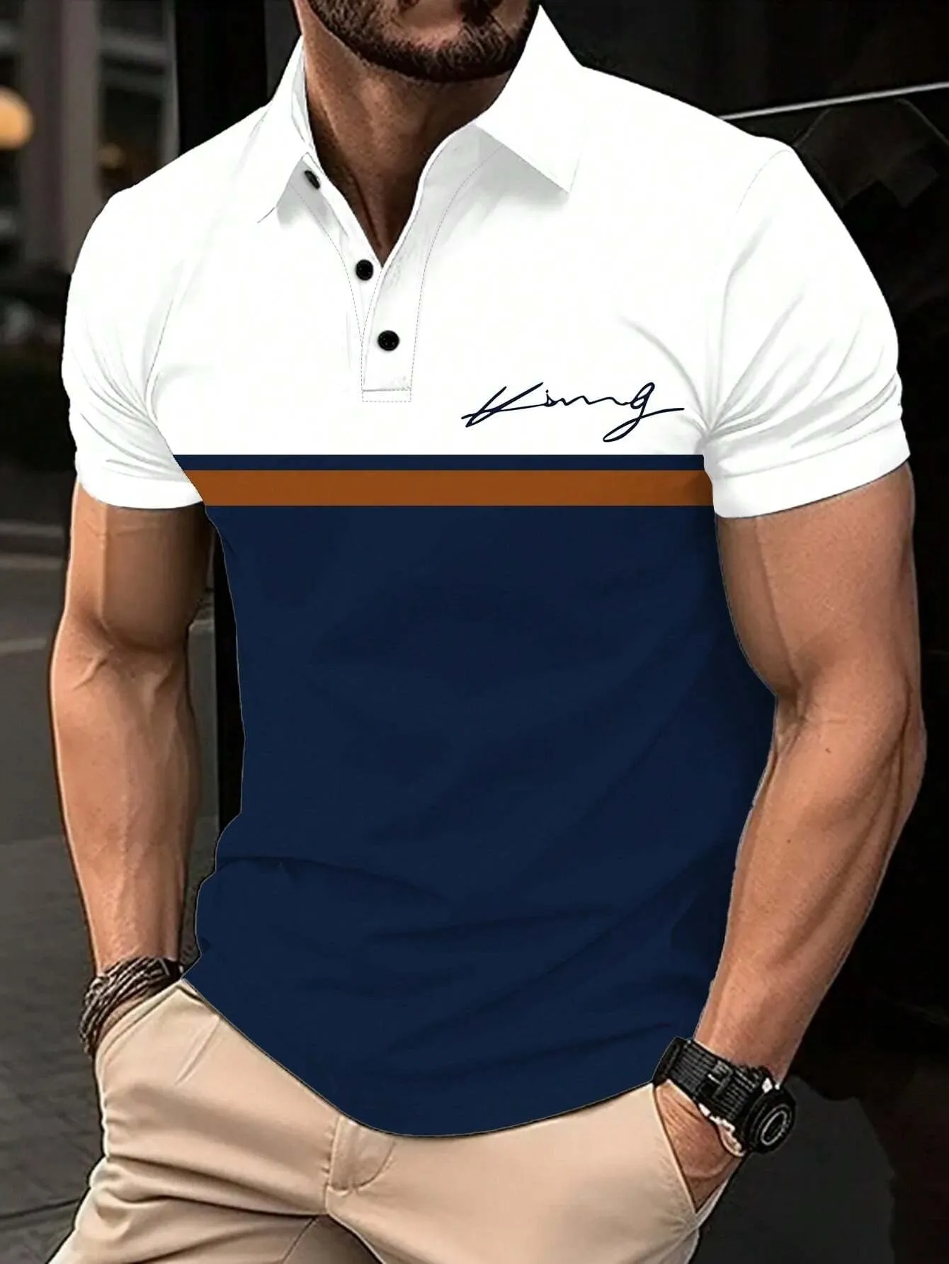 Colton – Summer Graphic Stripe Polo Shirt for Men
