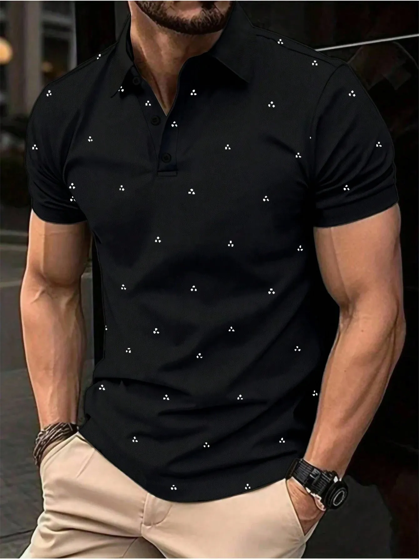 Colton – Summer Graphic Stripe Polo Shirt for Men