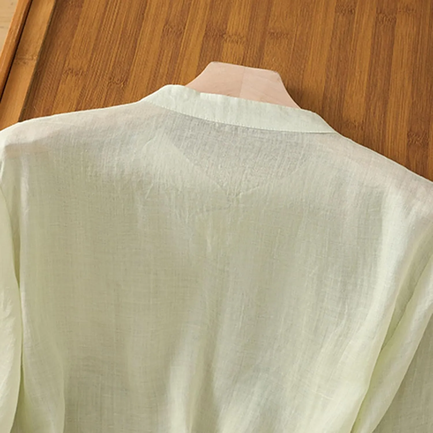 Ctreela Eastern Style Embroidery Linen Cotton Shirts Women's Breathable Boxy Tunic Tops Summer 3/4 Sleeve Soft Blouses
