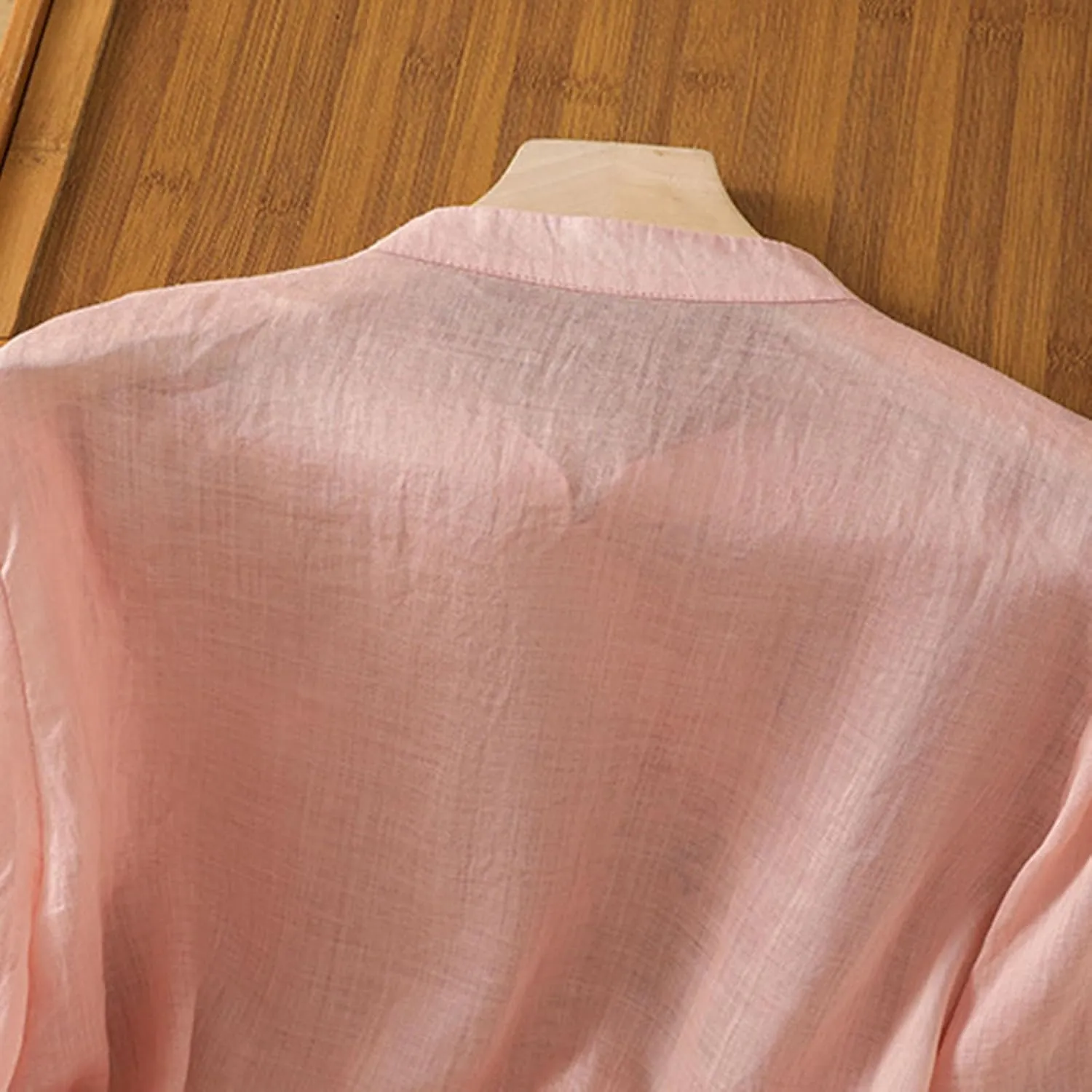 Ctreela Eastern Style Embroidery Linen Cotton Shirts Women's Breathable Boxy Tunic Tops Summer 3/4 Sleeve Soft Blouses