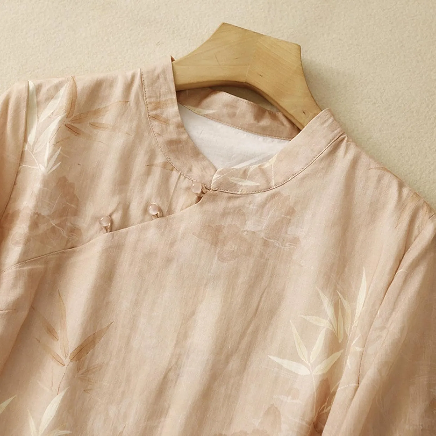 Ctreela Eastern Style Embroidery Linen Cotton Shirts Women's Breathable Boxy Tunic Tops Summer 3/4 Sleeve Soft Blouses