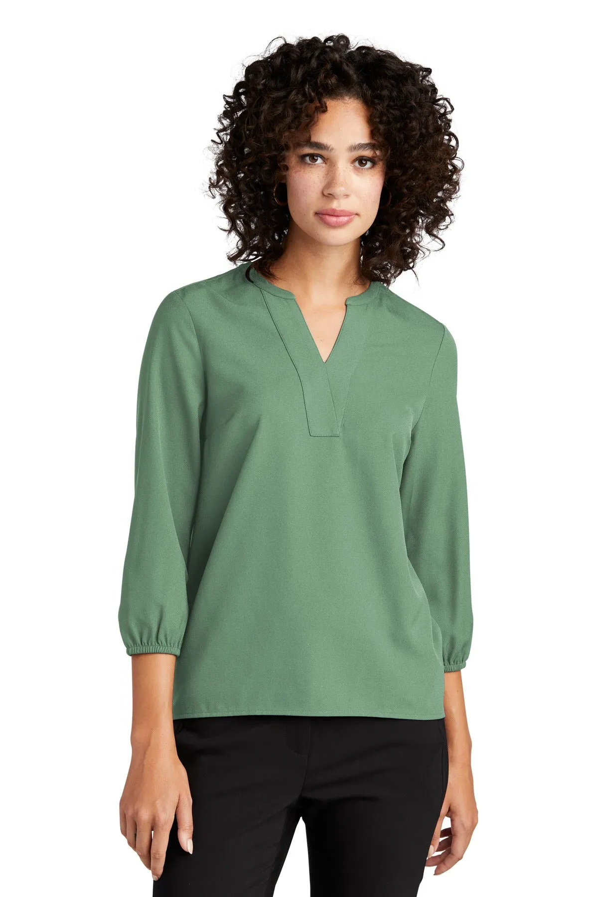 Custom Embroidered - Mercer Mettle™ Women's Stretch Crepe 3/4-Sleeve Blouse MM2011