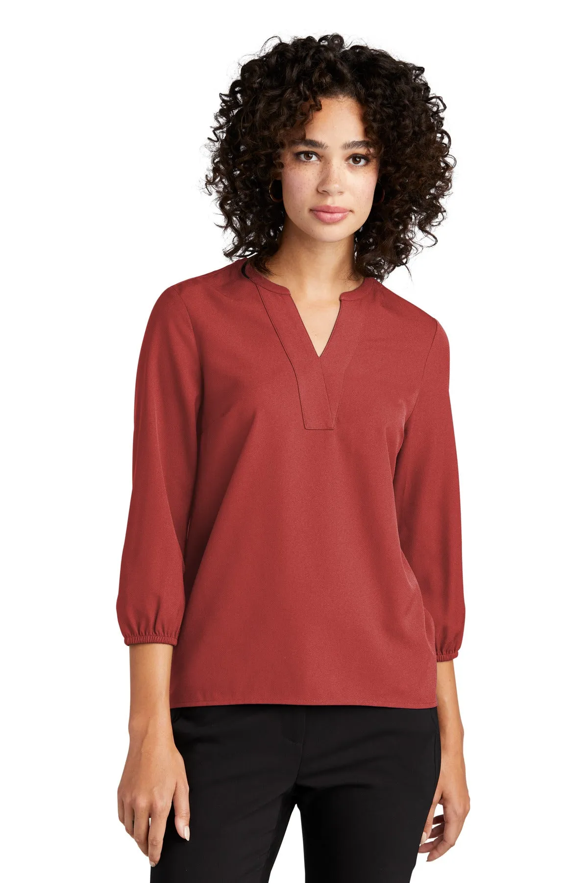 Custom Embroidered - Mercer Mettle™ Women's Stretch Crepe 3/4-Sleeve Blouse MM2011
