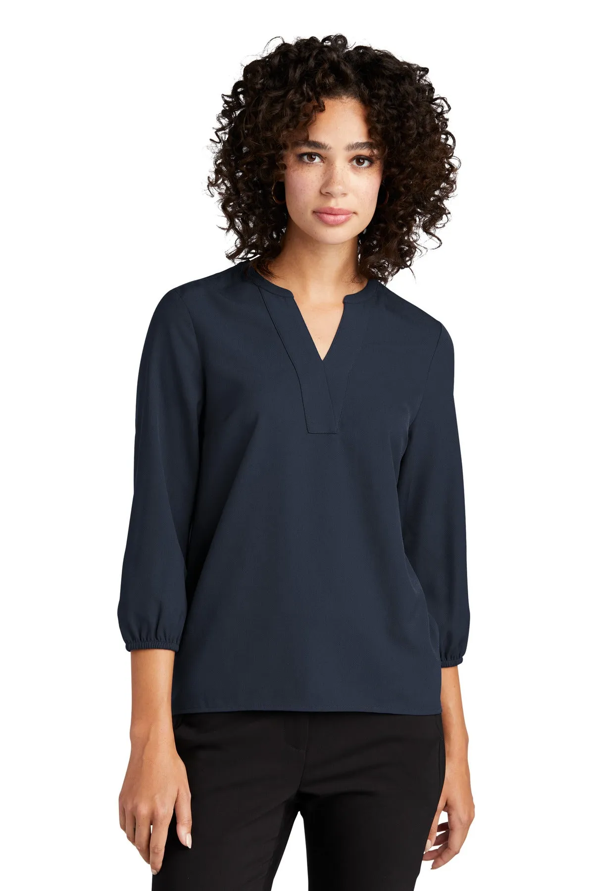 Custom Embroidered - Mercer Mettle™ Women's Stretch Crepe 3/4-Sleeve Blouse MM2011