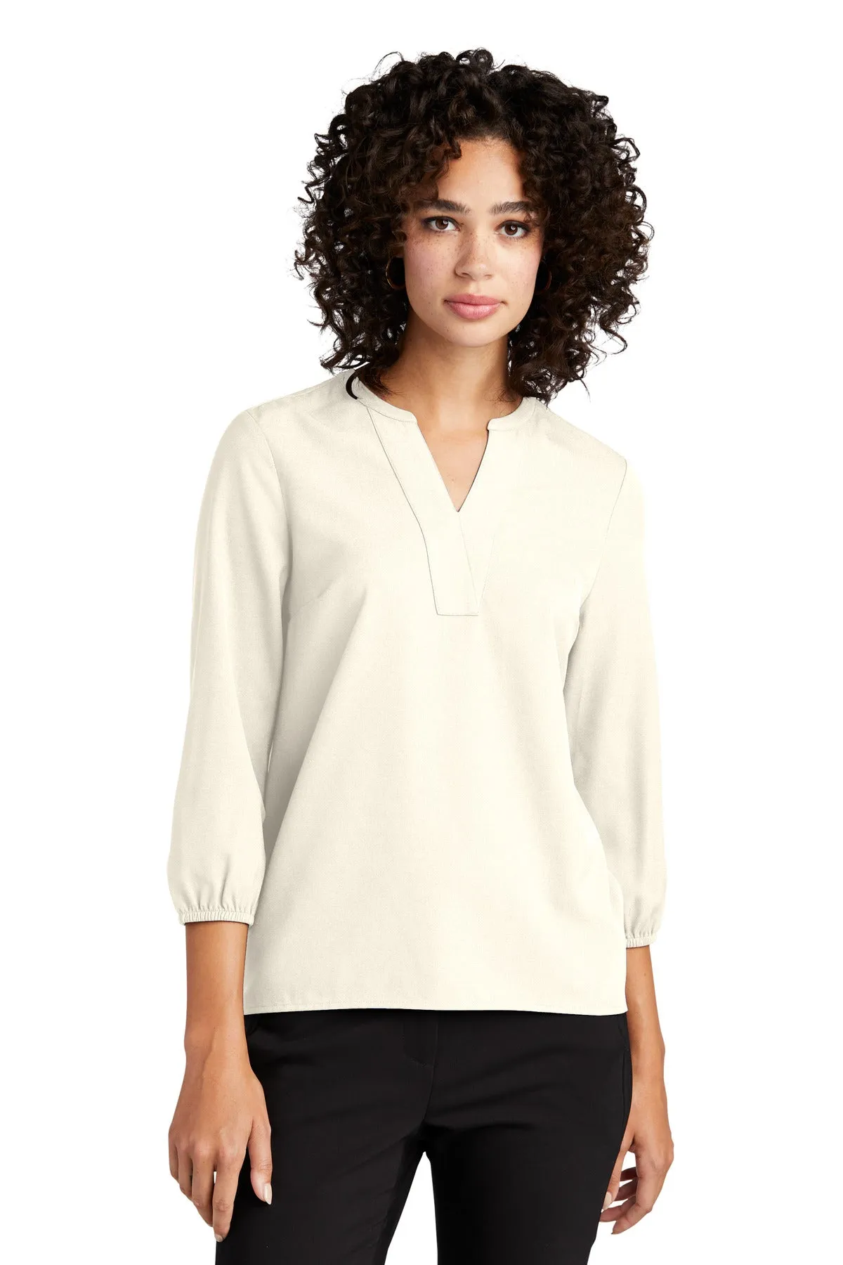 Custom Embroidered - Mercer Mettle™ Women's Stretch Crepe 3/4-Sleeve Blouse MM2011