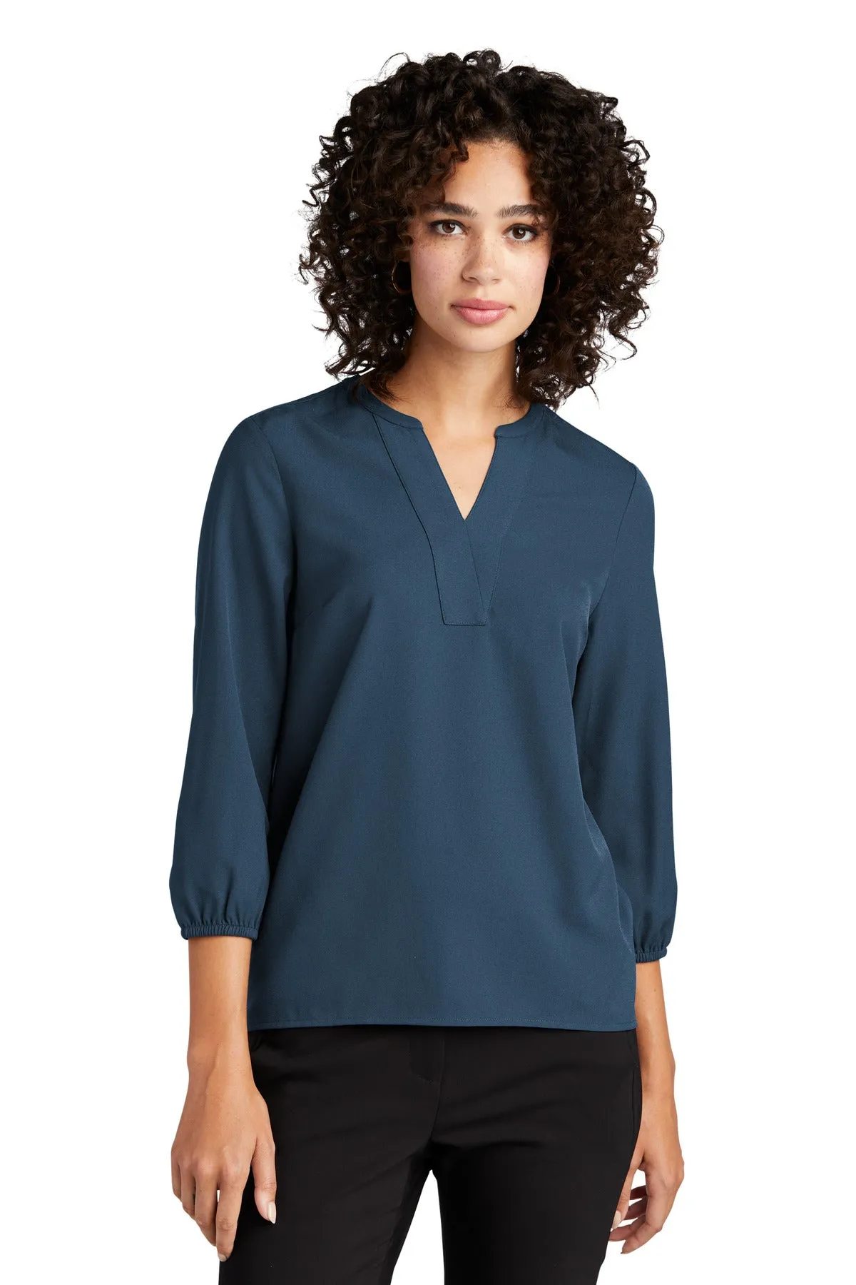 Custom Embroidered - Mercer Mettle™ Women's Stretch Crepe 3/4-Sleeve Blouse MM2011