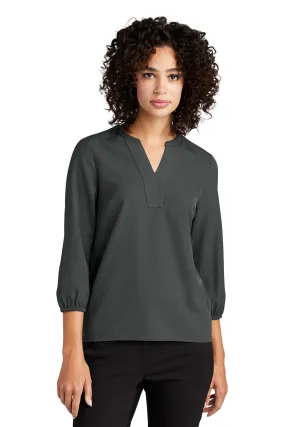 Custom Embroidered - Mercer Mettle™ Women's Stretch Crepe 3/4-Sleeve Blouse MM2011