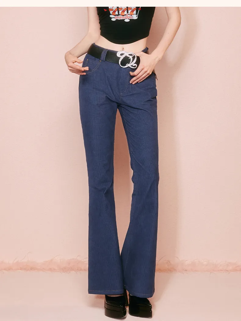 Denim Casual Slom-Fit Casual Flare-Pants