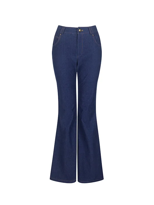 Denim Casual Slom-Fit Casual Flare-Pants