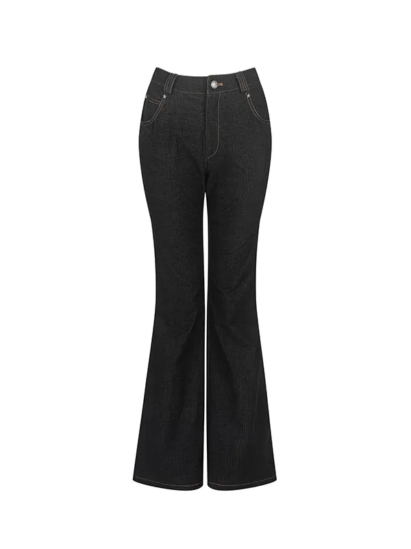 Denim Casual Slom-Fit Casual Flare-Pants