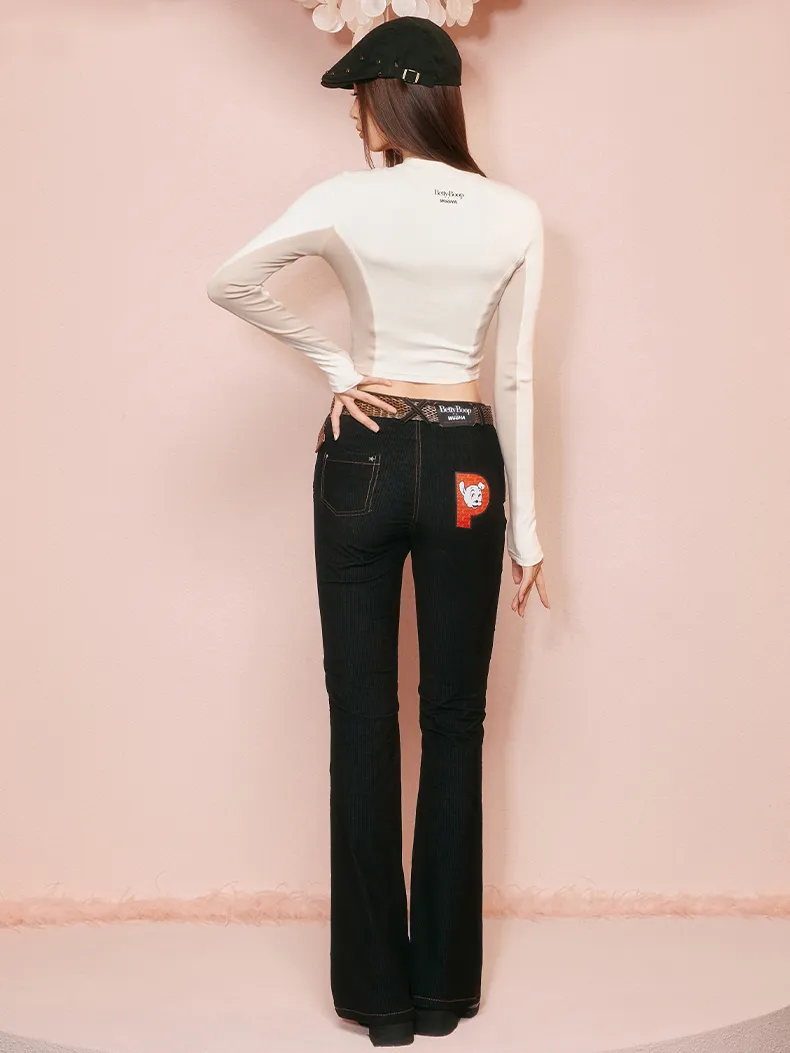 Denim Casual Slom-Fit Casual Flare-Pants