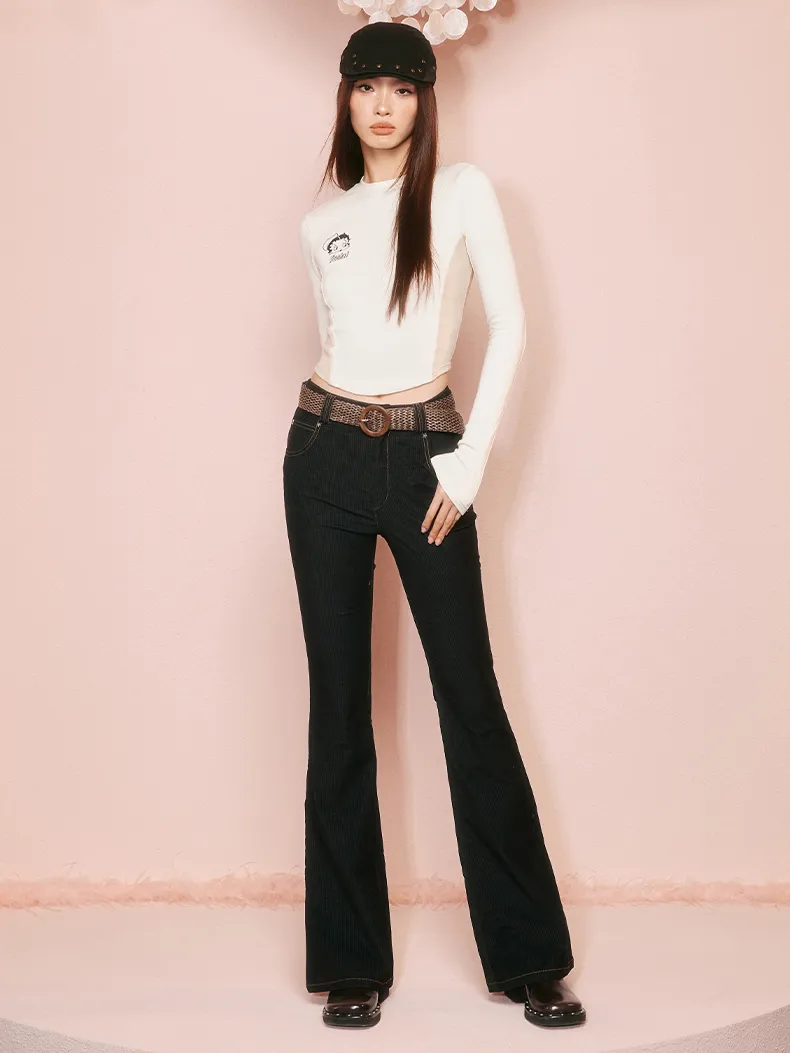 Denim Casual Slom-Fit Casual Flare-Pants