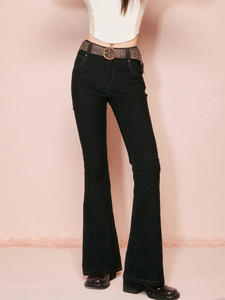 Denim Casual Slom-Fit Casual Flare-Pants