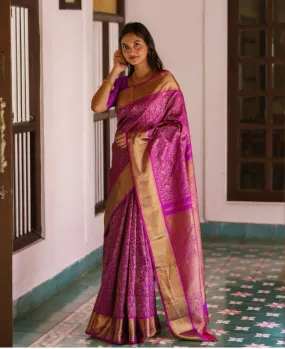 Deserving Magenta Soft Silk Saree With Demure Blouse Piece