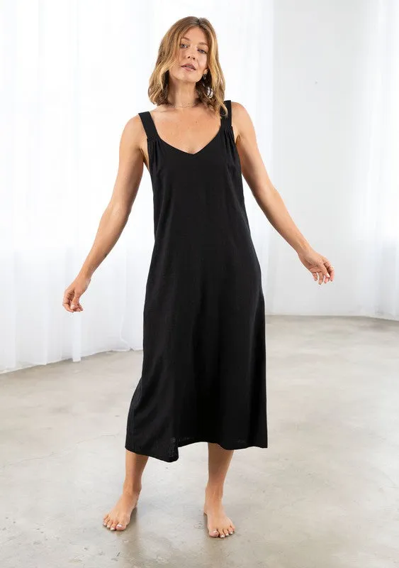 DROP BACK MIDI DRESS