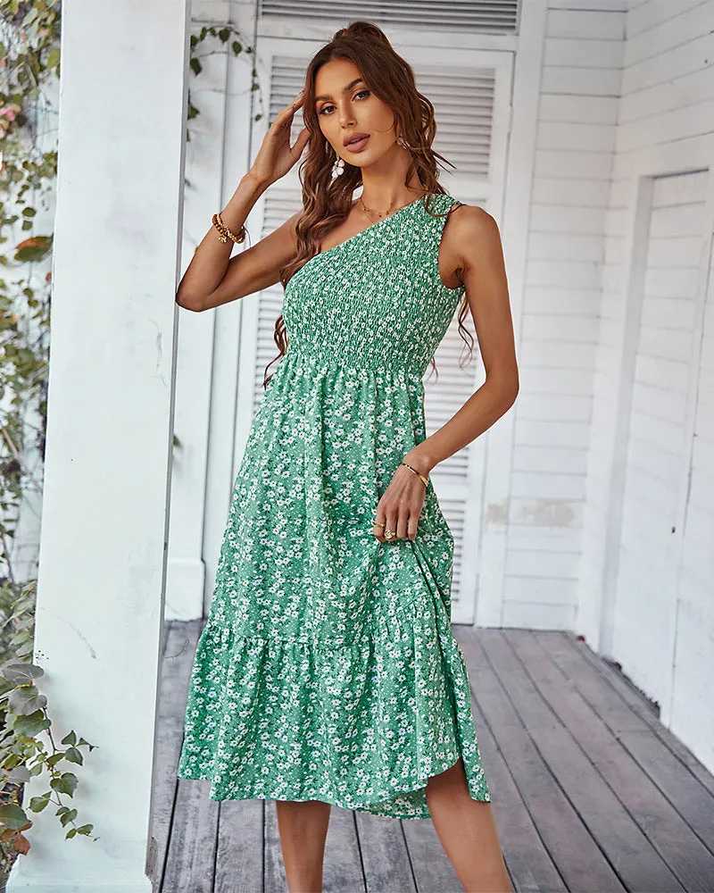 elveswallet One-shoulder Floral Maxi Dress