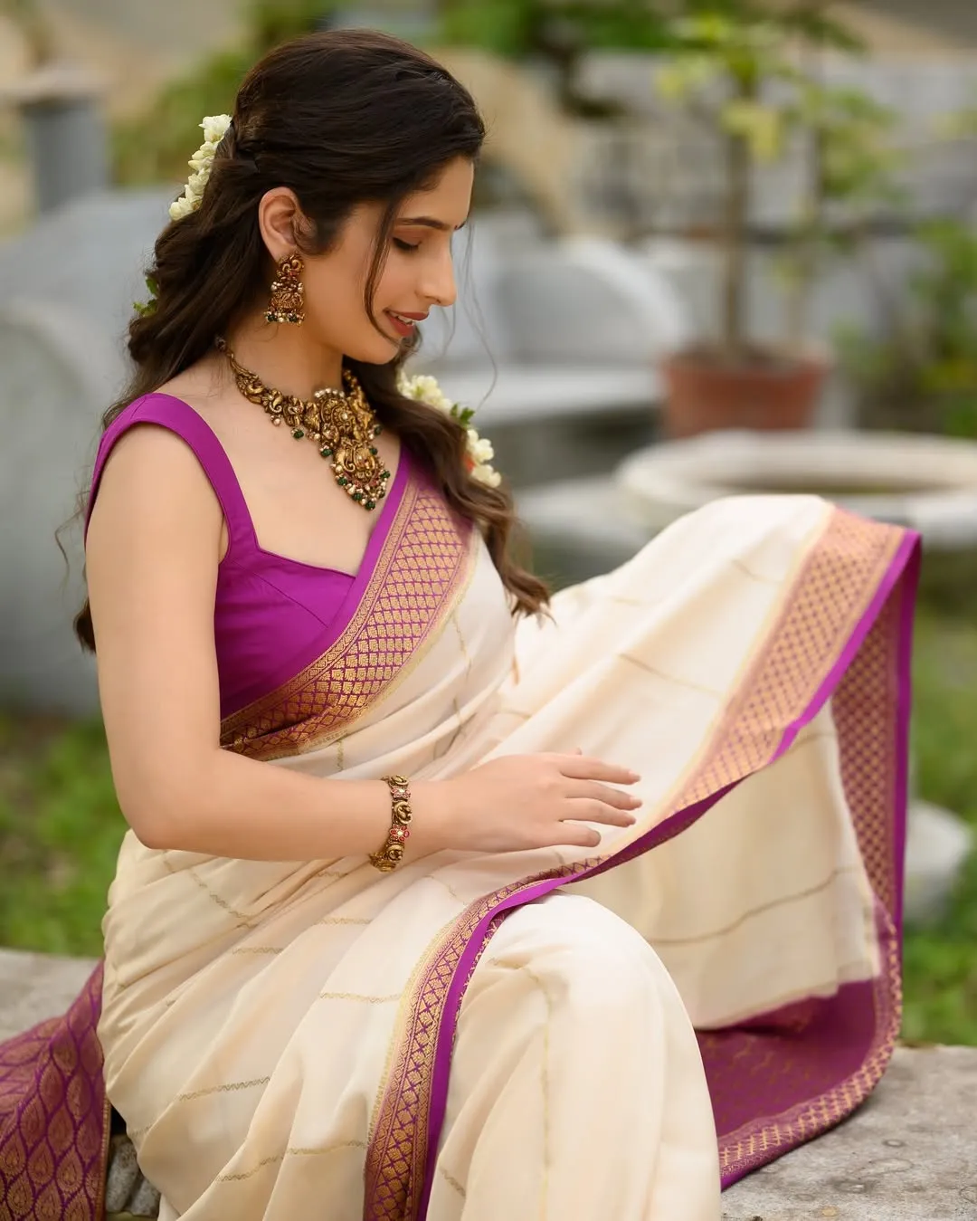 Exquisite Beige Soft Silk Saree With Allure Blouse Piece