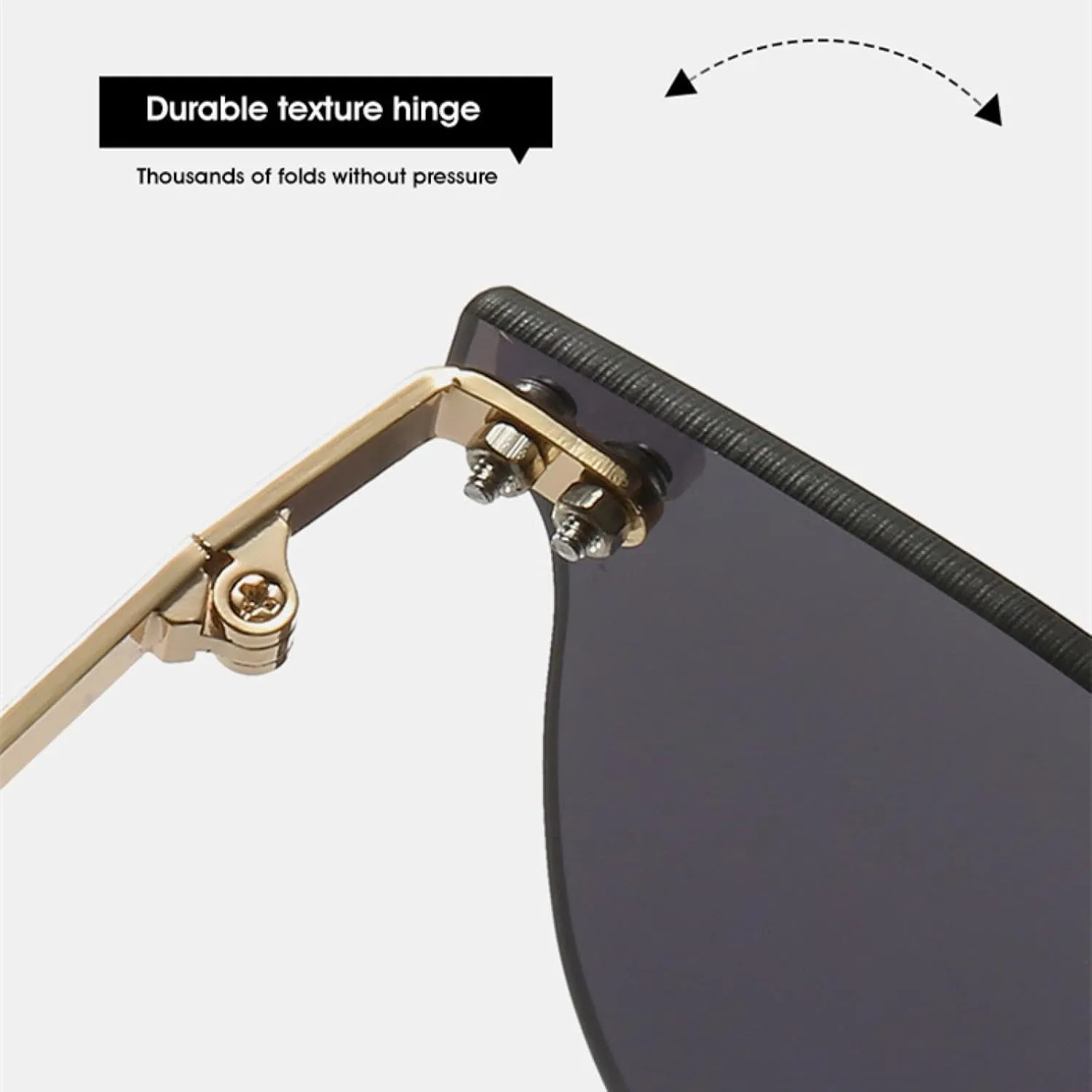 Fashion Trendy Rimless Women Men Vintage Rivet Sun Glasses Summer Traveling Uv400