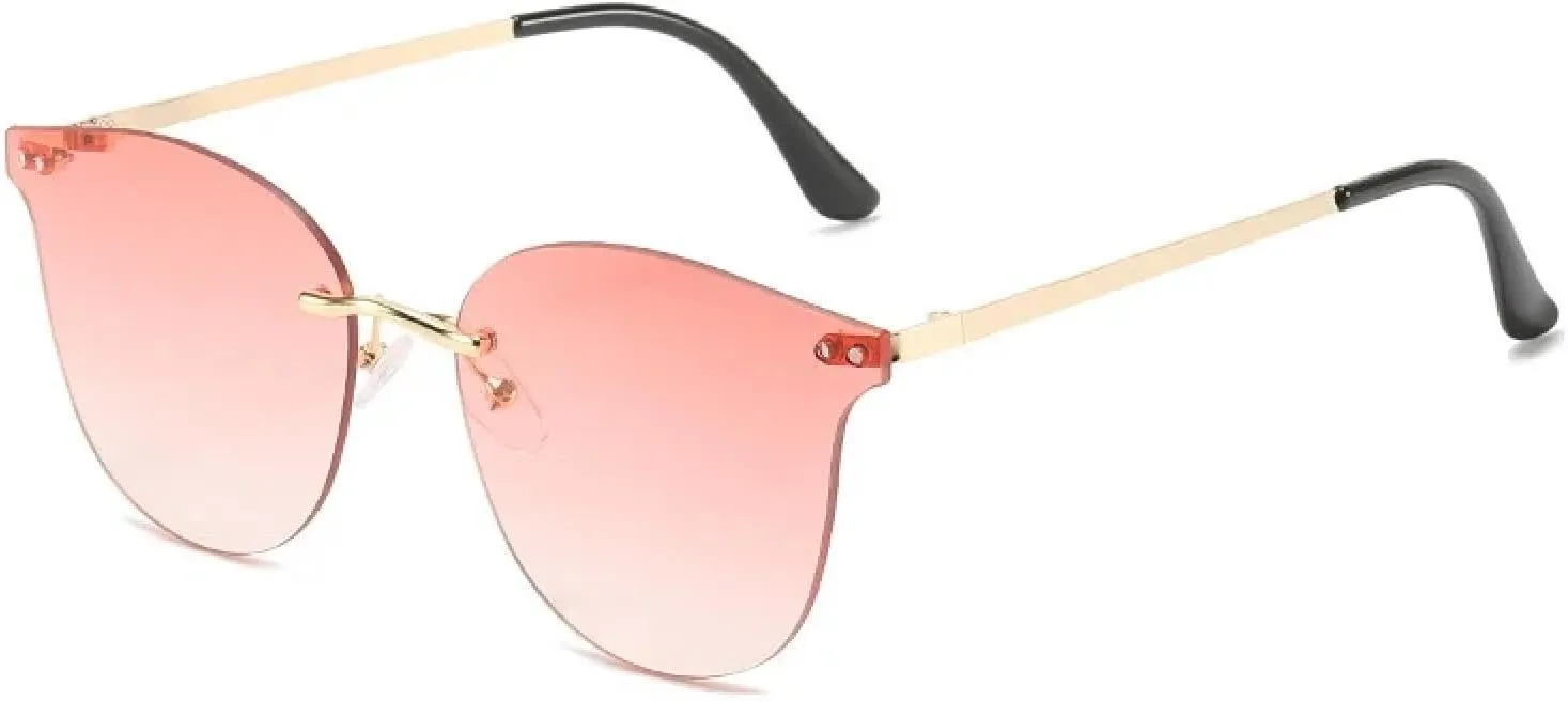 Fashion Trendy Rimless Women Men Vintage Rivet Sun Glasses Summer Traveling Uv400
