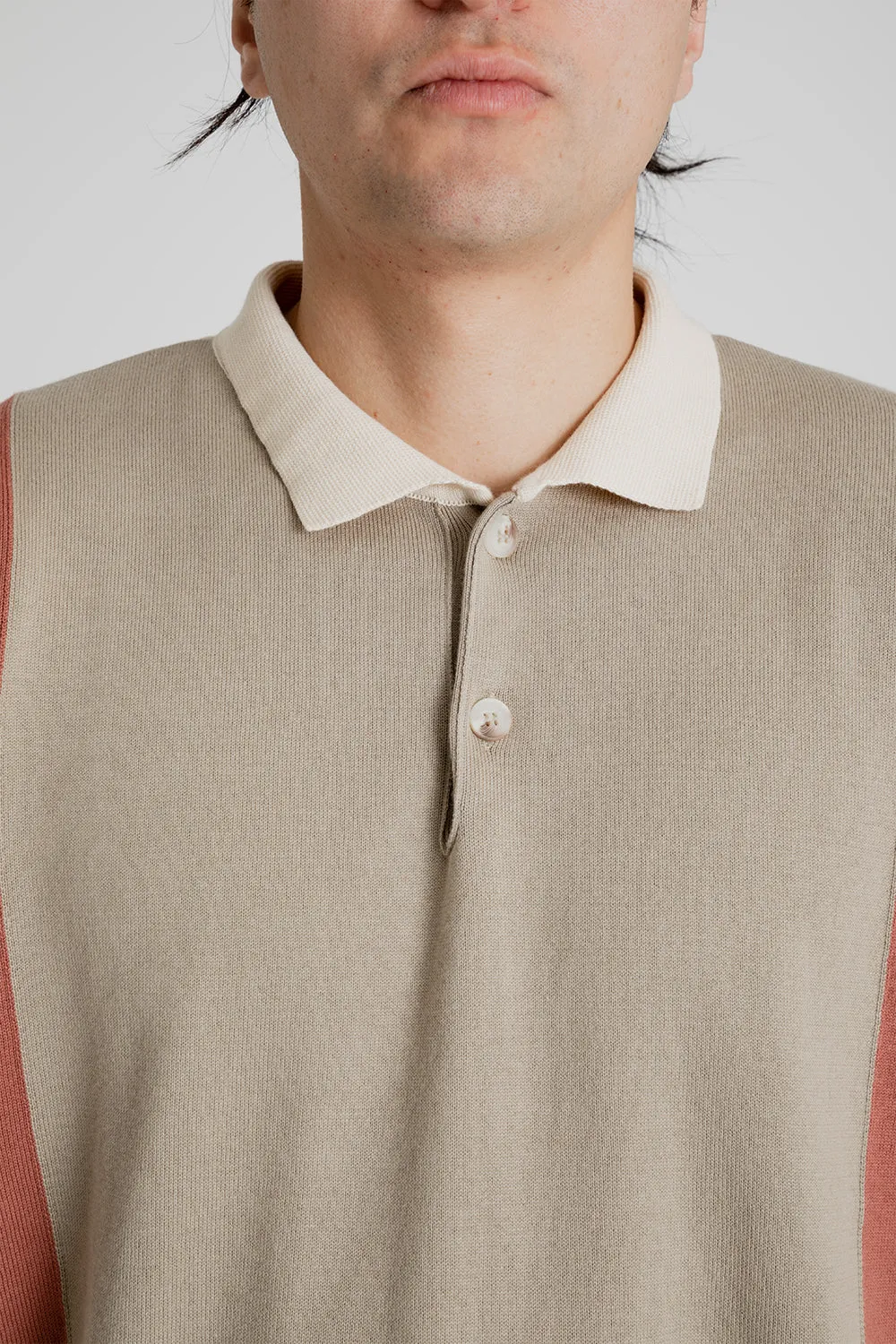 Golf Polo Knit - Cloud/Brick