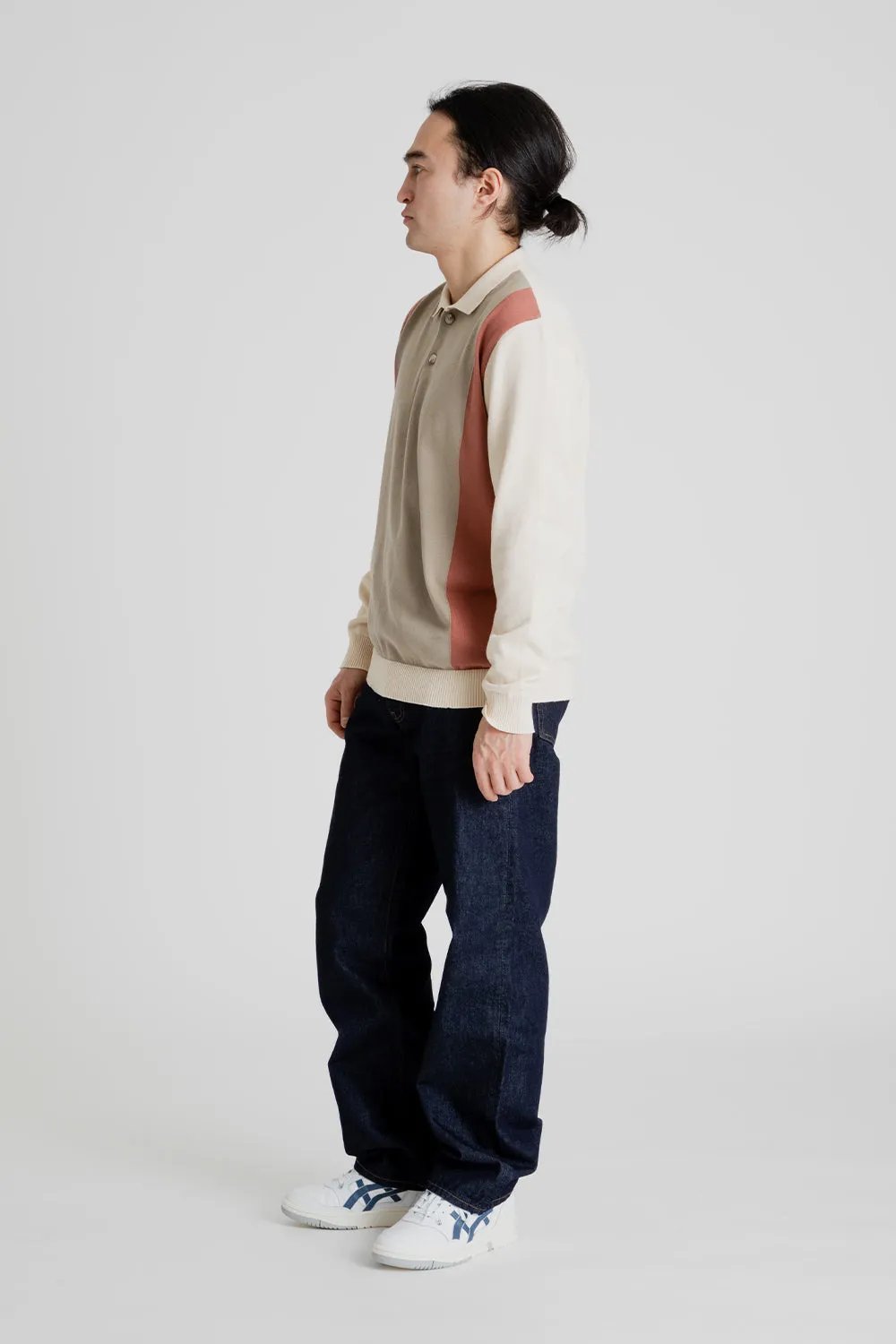 Golf Polo Knit - Cloud/Brick