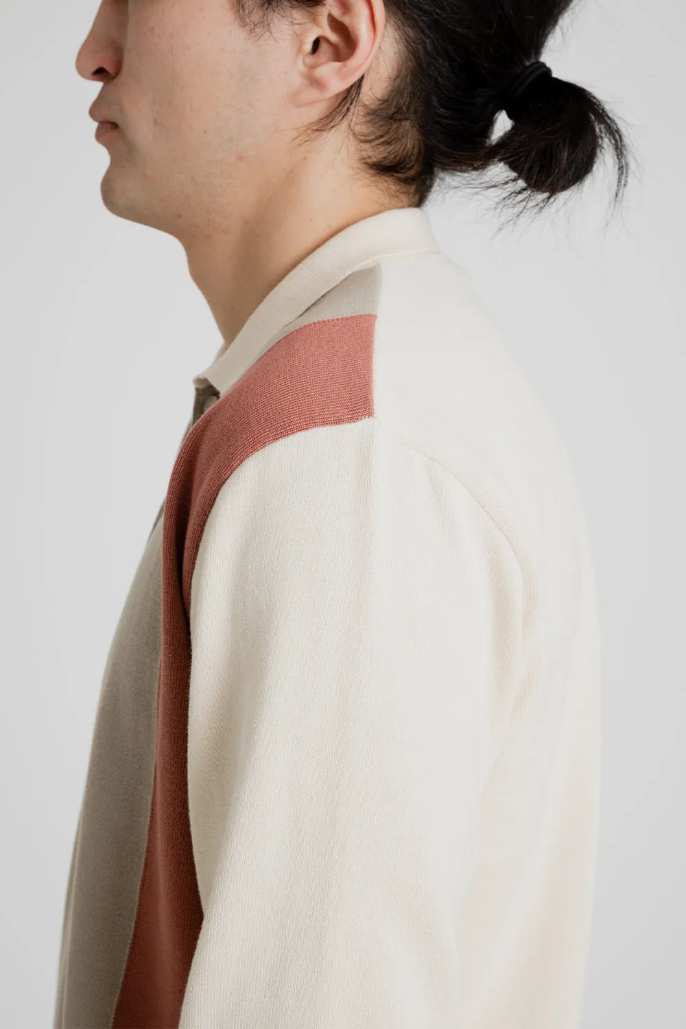 Golf Polo Knit - Cloud/Brick
