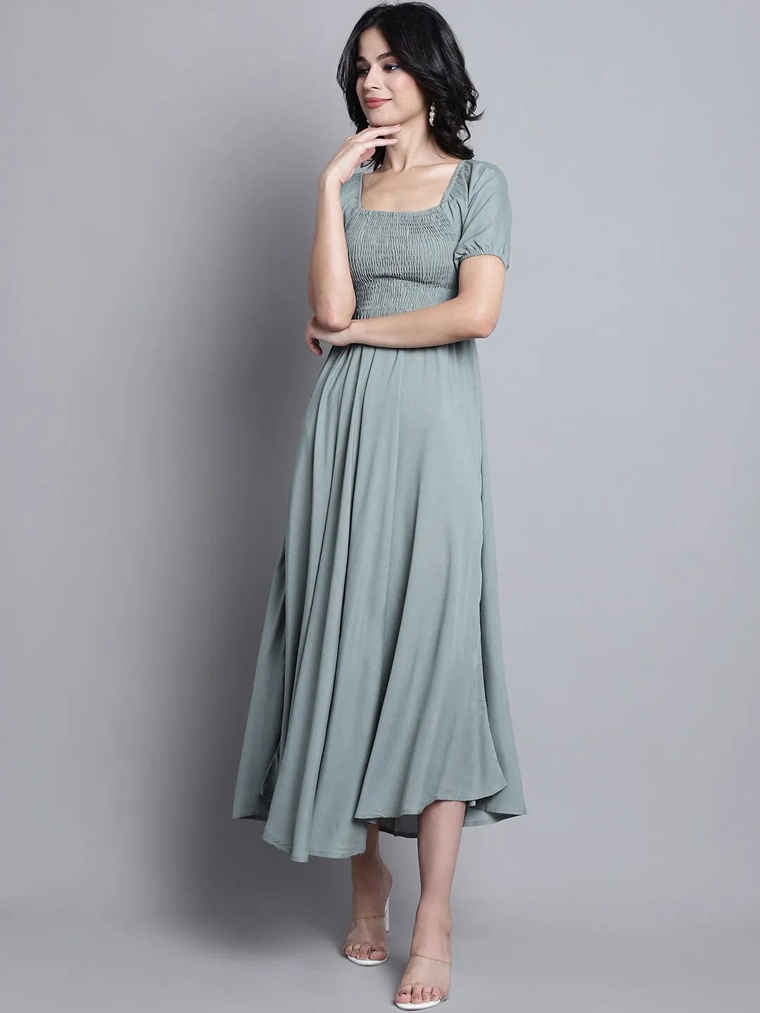 Grey Elegance Maxi Dress