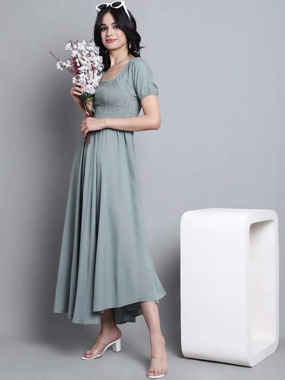Grey Elegance Maxi Dress