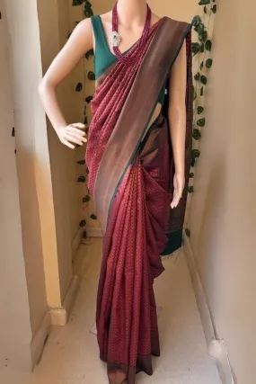 Ineffable Maroon Soft Silk Saree With Mellifluous Blouse Piece