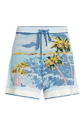 Intarsia-knit Cotton Shorts
